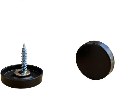 Dia 25mm/1 Inch Matte Black Decorative Screw Covers Caps, 304 Stainless Steel Exposed Screw Head Covers with Washers for Furniture Indoor Outdoor Use, Mirror Screws Covers, 4 Piece in Saudi Arabia