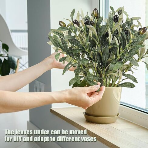 RECUTMS 5pcs Artificial Olive Branches Olive Branch Stems Faux Olive Branches for Vases Tabletop Greenery Stems for Wedding Bouquets Home Decor in Saudi Arabia