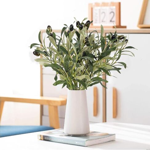 RECUTMS 5pcs Artificial Olive Branches Olive Branch Stems Faux Olive Branches for Vases Tabletop Greenery Stems for Wedding Bouquets Home Decor in Saudi Arabia