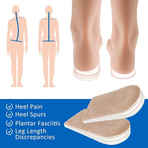 2PCS Adjust a Lift Heel Lift Orthopedic Heel Lifts, Gel Heel Wedge Inserts, 4-Layer Stackable Lifts Shorter Leg Uneven HIPS, for Leg Length Discrepancies, Heel Pain, Heel Spurs in Kuwait