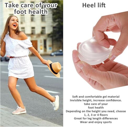2PCS Adjust a Lift Heel Lift Orthopedic Heel Lifts, Gel Heel Wedge Inserts, 4-Layer Stackable Lifts Shorter Leg Uneven HIPS, for Leg Length Discrepancies, Heel Pain, Heel Spurs in Kuwait