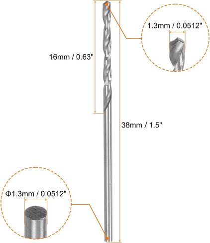 HARFINGTON 12pcs Micro Jobber Twist Drill Bits #55 1.3mm / 0.0512" High Speed Steel HSS Mini Drilling Bit Tool for Stainless Steel Aluminum Wood Plastic in Saudi Arabia