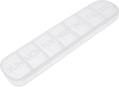 Sibba Pill Organizer 1 PC Portable Medicine Box Weekly Container Daily 7 Day Medication Case Holder Supplement Tablet Dispenser Internal Compartment Vitamin Sorter Personal Pillbox Storage Travel in Saudi Arabia