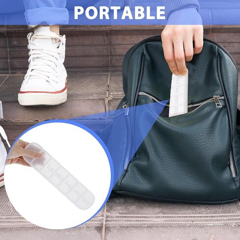 Sibba Pill Organizer 1 PC Portable Medicine Box Weekly Container Daily 7 Day Medication Case Holder Supplement Tablet Dispenser Internal Compartment Vitamin Sorter Personal Pillbox Storage Travel in Saudi Arabia