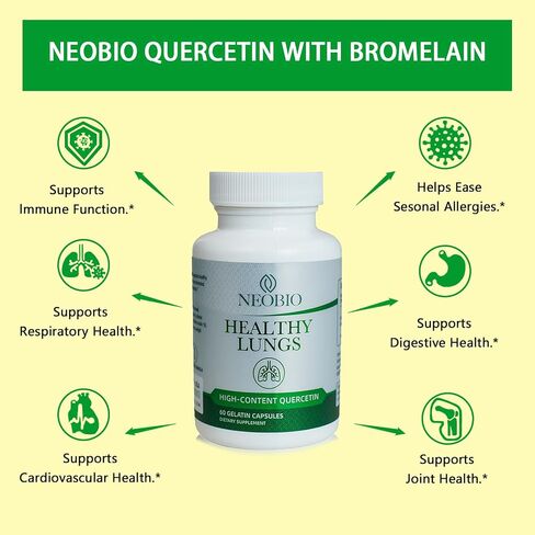 Quercetin with Bromelain, 3 Pack Quercetin 500mg Veggie Capsules Supplement for Healthy Immune Support, 180 Capsules in Saudi Arabia