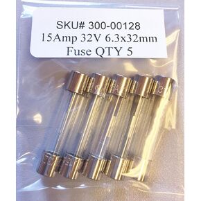 Bussmann Fuse / 15 amp 32V / 6.3x32mm / Fast Acting/Lot of 5