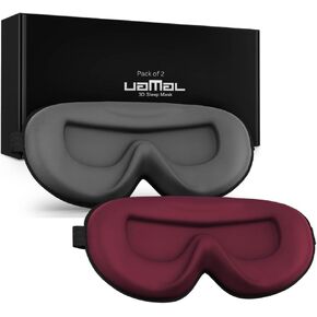 Pack of 2 Sleep Mask, Eye Mask for Sleeping, Eye Mask,100% Blackout Sleeping Mask, Sleep Masks for Men & Women, Zero Pressure Sleep Eye Mask with Adjustable Strap, Travel Essentials, 3D Sleep Masks