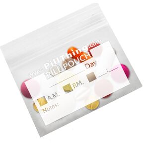 Zipper Pill Organizer Pouch Bags - NOW 20% Stronger - Pack of 100 3 Mil Clear, Reusable, BPA Free, Write On Label, Pill Organizer for Travel by PILLTHING