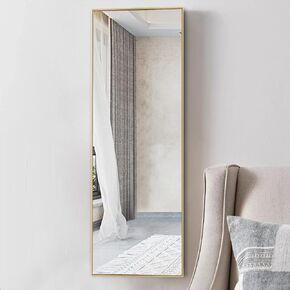 NeuType 59"x16" Full Length Mirror Gold Mirror Full Length Floor Mirror Bathroom Mirror Large Mirror Wall-Mounted Mirrors Hanging Mirror Shower Mirror with Standing in Saudi Arabia