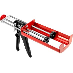 QWORK Epoxy Gun 400 mL/13.5 fl oz (1:1 Mix Ratio) Caulking Gun Effortless Silicone Sealant Caulk Gun, Dual Component Applicator for Panel Bond Gun