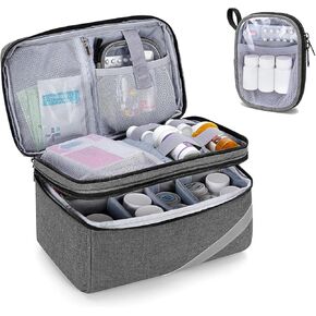 Medicine Storage and Organizer Bag (Empty), Pill Bottle Organizer with Portable Small Pouch, Home First Aid Box, Pill Bottle Organizer, Travel Medication Carry Case
