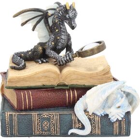 Unicorn Studio WU77103AA Miniature Scholars Dragons Books Trinket Box