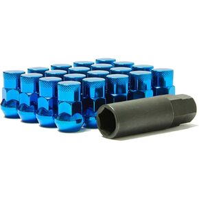 Muteki 32925UP SR35 Series Blue 12mm x 1.25" Thread Size Closed End Lug Nut, (Set of 20)