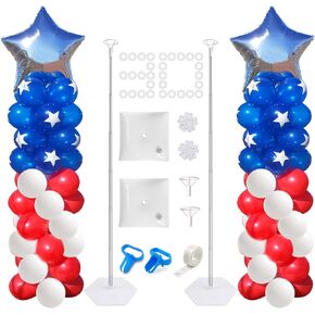 IDAODAN 2 Set Balloon Column Kit for Kids, Balloon Column Stand with Base, 65 inch Height Balloon Tower Stand for Wedding Baby Shower Birthday Party Event Decorations