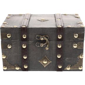 SEWACC Vintage Storage Box Jewelry Organizer Tray Vintage Decor for Bedroom Vintage Bedroom Decor Wooden Vintage Home Decor Knick Knacks Crystal Decor Wood Decor With Lock Retro Box Alloy