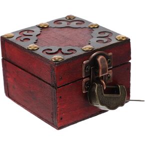 Wooden Box with Lock And Key Vintage Wooden Storage Box Antique Old Decorative Jewelry Treasure Box Organizer for Woman