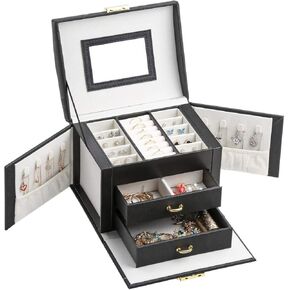 CREATOR Jewelry Box Large Necklace Earring Rings Jewelry Organizer Pink Jewelry Cabinet Gift Case for Women Girls