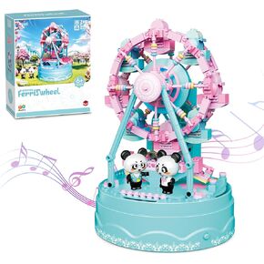 Music Box Mini Building Block Set (799 Pcs), Summer Theme Windmill House, Suitable for The Office, Home Window Ornaments, Not Compatible with Lego,Good Choice for Children and Adults Birthday Gifts