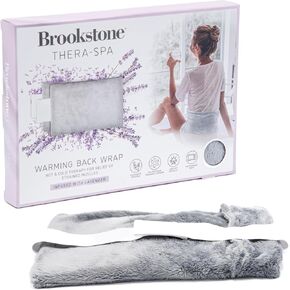 Brookstone - Thera-Spa Cooling & Heated Back Wrap with Adjustable Strap - Cold Pack & Microwave Heating Pad for Back Pain Relief - Healthy Posture Support - Lavender-Infused, (Blush Pink)