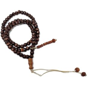Islam Wooden Tasbih 99 Beads Muslim 7 mm. Misbaha Subha AMN-138 Islam Prayer dhikr Rosary with Decorated Tassels Eid Ramadan Gift (Brown)