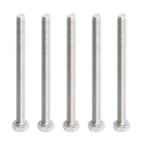 Aopin M6 x 75mm Hex Head Bolts Screws Grade 5.8 Stainless Steel, Fasteners Fully Machine Threaded SUS304 5 Pcs
