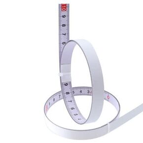 Tape Measure Self-Adhesive Carbon Steel, Workbench Ruler, (Left to Right), Silver Positive 1M Length x 10MM Width