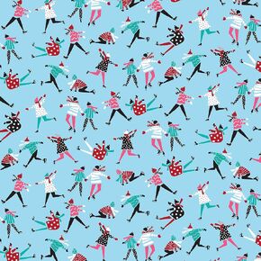Michael Miller Jolly Holiday, Blue 15 Yard Bolt