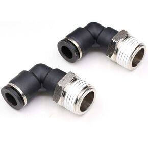 CEKER 5/32 Elbow Male Airlines Push Fittings 90 Degree Push to Connect Fittings Air Fittings, PL 5/32 Tubing Od x 1/4" Npt Thread Pneumatic Push In Connectors Quick Connect Tube Fittings 2Packs