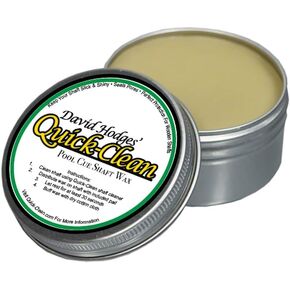 Quick-Clean Billiard Pool Cue Shaft Wax - 50g Tin w/Buffing Pad