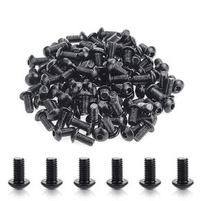 120 Pieces M5 x 10 mm 10.9 Grade Alloy Steel Hex Socket Button Head Cap Bolts, Black Oxide Finish