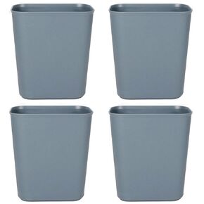 2 Gallon Office Trash Can 4 Pack, Grey Garbage Can for Bedroom, Office and Kitchen, Bathroom Trash Can Fits Narrow Space, Plastic Trash Can