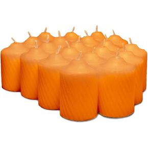 Orange Pumpkin Scented Votive Candles - 15 Hour Long Burn Time - Textured Finish - Box of 20 in Saudi Arabia