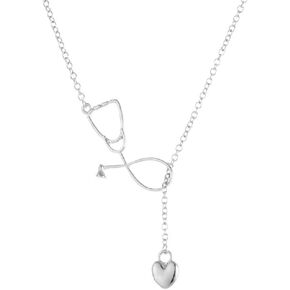 Nurse Necklaces Stethoscope Nurse's cap Heartbeat Cardiogram Pendant Medical Jewelry Nurse Week for Doctor Nurse Medical Student Appreciation Gift for Birthday Graduation Christmas