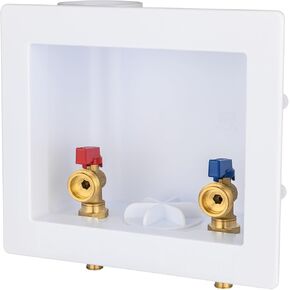 Washing Machine Outlet Box,1/2 Inch PEX A Expansion F1960 Inlet Connection,3/4 Inch MHT Outlet Male Thread Connection, PEX Box with Center/Side Drain, Washing Box with 1/4-Turn Ball Valves