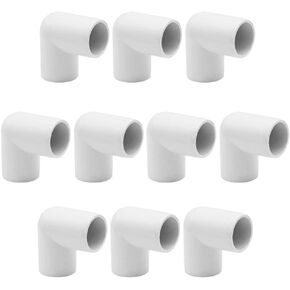 YSIL PVC Fittings Elbow Furniture Grade Connector 2 Way 90 Degree 1-1/4 Inch 10Pcs for DIY PVC Structure and Frame,Fits 1-1/4" Sch 40 PVC Pipes