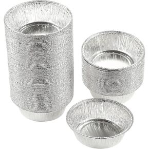 Juvale 100 Pack Mini Individual Pot Pie Pans, Round Disposable Aluminum Tins for Small Business, Catering, Baking, and Cafes (5 In)