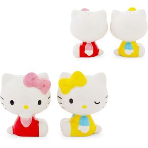 Sanrio Hello Kitty and Mimmy Ceramic Salt and Pepper Shakers, Set of 2 | Spice Dispenser Storage Canisters