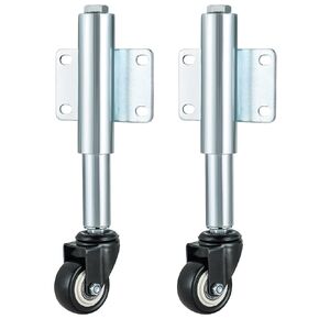 2" Spring Loaded Gate Caster, 2 PCS 2-1/2" Heavy Duty Farm Gate Wheels, 4 Holes Mounting Plate PU Swivel Gate Caster Wheels, Load Capacity 110 Lbs, Adjustable Height