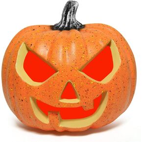Rocinha Plastic Jack O Lantern Pumpkins Halloween Light up Pumpkin Outdoor Indoor Battery Operated Lighted Pumpkin with Spooky Lights Halloween Pumpkin Decorations Party Favor for Haunted House Porch