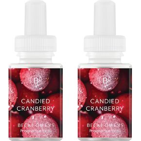 Pura and Becki Owens Fragrance Refill - Smart Home Air Diffuser Fragrance - Home Scent Refill - up to 120-Hours of Premium Fragrance per Vial - Clean Diffuser Fragrance - 2 Pack - Candied Cranberry