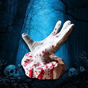 Halloween Clown Hand Scary Fake Blood Hand Props Prank Realistic Glove Creative Figurine Decor Sculpture Party Cosplay Decoration Supplies Life Size White