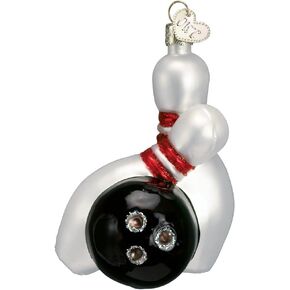 Old World Christmas Sports Collection Glass Blown Ornaments for Christmas Tree Bowling Ball