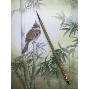 Easyou Hu Brush Scriptliner Brush for Traditional Chinese Elaborate-style Painting (Gongbi) and Outlining Inking The lines White Hare Hair LMS 3pcs/pack
