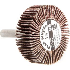 Forney 60188 Mounted Flap Wheel with 1/4-Inch Shank, 1-1/2-Inch-by-1/2-Inch, 80-Grit
