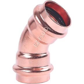 (10-pack) EZ-FLUID Plumbing 1/2" Press x Press LF Press Copper 45 Degree Elbow Pressure Copper Fittings with Propress Copper Pipe Connection for Residential,Commercial