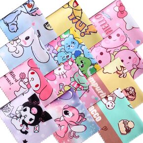 12 Pack Cartoon Colors Microfiber Cleaning Cloths -Cameras Lenses, Glasses,Sunglasses, Jewelry,Crystal,Cell Phone, iPad, iPhone, LCD TV Screens,Safe Cleans Protect (7.08X5.9in)