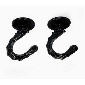 2Sets Metal Ceiling Hooks, Heavy Duty Swag Ceiling Hooks with Hardware for Hanging Plants/Chandeliers/Wind Chimes/Ornament (Black Color)