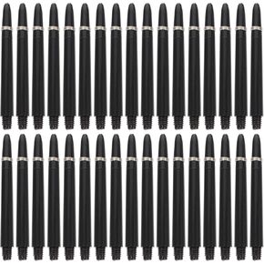 LIOOBO 50 Sets Nylon Dart Shafts 2BA Thread Dart Stems with Ring Replacement Dart Supplies for Outdoor Indoor Game (Black)