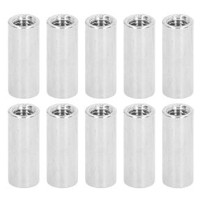 Round Connector Nuts, 10pcs M8 × 1.25 30mm Length Round Connection Nuts, 304 Stainless Steel Female Full Thread for Connecting Machinery, Industry