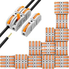 50 حزمة من موصلات الأسلاك DIY، مجموعة موصلات 2/3/4/5 للدائرة المضمنة 24-12 AWG (برتقالي)